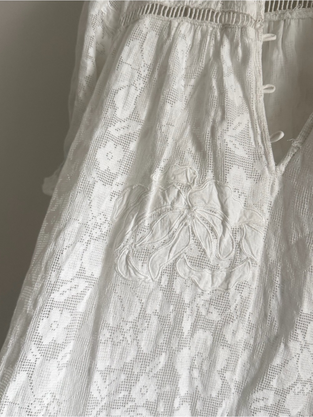Anthropologie Porridge Embroidered Lace Babydoll Dress White Flowy Feminine - Picture 3 of 13